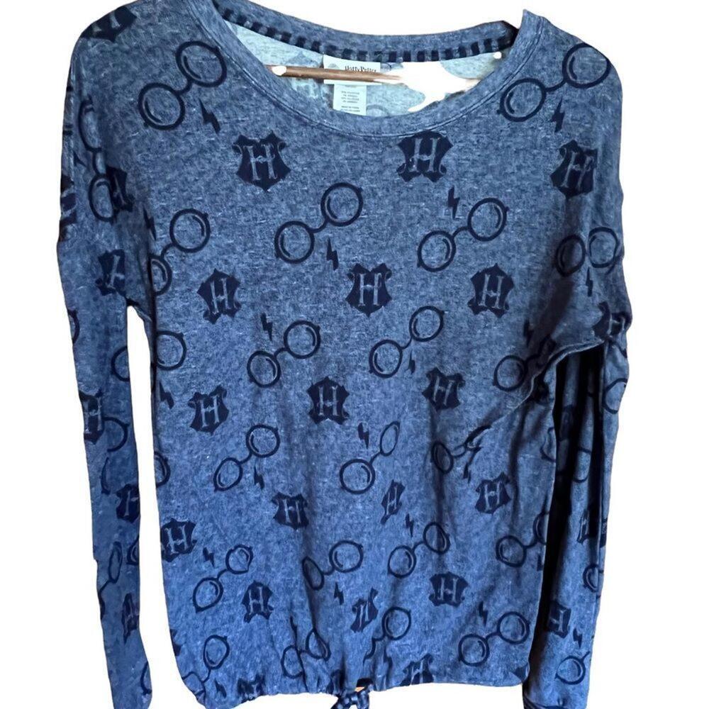 Harry Potter Wizarding World Blue Tie Hem Lounge Pajama Top Women's‎ S